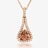 Tivon 18ct Rose Gold Trillion-Cut Morganite & Diamond Drop Necklace PR-0898-MG