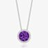 Tivon Classic 18ct White Gold Amethyst & Diamond Round Cluster Necklace PW-0849-AM