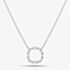 18ct White Gold 0.36ct Baguette & Brilliant Cut Diamond Open Circle Necklace LG253/NA