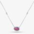 18ct White Gold 0.90ct Oval Cut Pink Sapphire & 0.19ct Brilliant Cut Diamond Halo Necklace NTX1695 18WG
