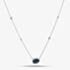18ct White Gold 1.06ct Sapphire & Diamond Cluster Necklace NTX1661 18KW