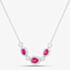 18ct White Gold 1.67ct Oval Cut Ruby & 0.68ct Brilliant Cut Diamond Halo Necklace N02990R 18KW