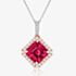 Tivon 18ct Two Colour Gold Pink Tourmaline and Diamond Cluster Necklace PTTR-0933-PT