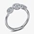 Geoghegan Cannele Trois Platinum & Diamond Three Halo Cluster Ring CAN104/P