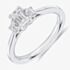Platinum Excellence Platinum 0.81ct Certificated Emerald Cut Diamond Three Stone Ring TRL32419 SMT M