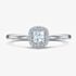 Geoghegan Platinum Certified 0.52ct Cushion Cut Diamond Cluster Ring CAC1/P (L 1/2)