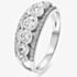 Platinum 1.50ct Diamond Rubover & Pave Three Row Ring 10365/PL/DQ10