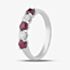 Platinum Brilliant Cut Ruby & Diamond Five Stone Ring 32706 N