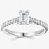 1888 Collection Platinum 0.80ct Certificated Emerald Cut Diamond Shoulder Set Solitaire Ring RI-2209A(6X4)(.60CT PLUS