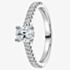 1888 Collection Platinum 0.90ct Certificated Oval Cut Diamond Shoulder Set Solitaire Ring RI-2250(7X5)(.70CT PLUS)