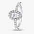 1888 Collection Platinum 0.70ct Certificated Oval Cut Diamond Shoulder Set Halo Ring RC2028(6X4)