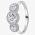 1888 Collection Platinum 0.60ct Certificated Brilliant Cut Diamond Triple Cluster Ring R3-2042(4.5)