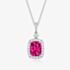 Tivon 18ct White Gold Diamond & 1.82ct Cushion Cut Pink Sapphire Pendant Necklace PWP-0993-PS