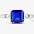 Tivon 18ct White Gold Baguette Cut Diamond & 3.37ct Asscher Cut Tanzanite Ring RW-1517-TZ
