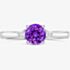 Tivon 18ct White Gold Brilliant Cut 0.40ct Amethyst Three Stone Ring RW-1638-AM