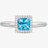 Tivon 18ct White Gold Princess Cut 0.75ct Blue Topaz Ring RW-1653-BT