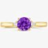 Tivon 18ct Yellow Gold Briliant Cut 0.40ct Amethyst Three Stone Ring RY-1638-AM