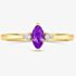 Tivon 18ct Yellow Gold Marquise Cut 0.40ct Amethyst Three Stone Ring RY-1642-AM