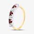 Silver Gold Plated Brilliant Cut Red & White Cubic Zirconia Half Eternity Ring S2217Y