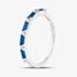 Sterling Silver Blue Baguette & Brilliant Cut Cubic Zirconia Half Eternity Ring S22057