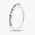Silver Blue Baguette Cut & Brilliant Cut Cubic Zirconia Half Eternity Ring S2210