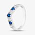 Sterling Silver Blue & White Cubic Zirconia Wishbone Ring S2219