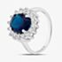 Sterling Silver Oval Cut Blue Cubic Zirconia Cluster Ring S2159