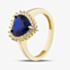 Gold Impression 9ct Yellow Gold Blue Cubic Zirconia Heart Cluster Ring RBD026YSA