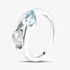 Silver Sparkle Rhodium Plated Sterling Silver Blue & White Topaz Crossover Ring 8.86.0059