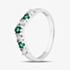Sterling Silver Brilliant Cut Green & White Cubic Zirconia Wishbone Ring S2220