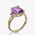 9ct Yellow Gold 2.74ct Fancy Cut Amethyst Three Stone Ring DOM350