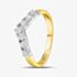 9ct Yellow Gold Clear Crystal Wishbone Ring DIV003C