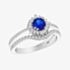 Silver Blue Cubic Zirconia Double Split Shoulder Ring 8.84.1171