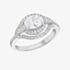 Silver Cubic Zirconia Shoulder Set Halo Ring 8.84.8759