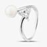 Sterling Silver Pearl & Cubic Zirconia Crossover Ring ROW70012FW