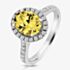 Sterling Silver Oval Yellow Cubic Zirconia Halo Ring SRG0026YZ