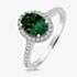 Sterling Silver Oval Green Cubic Zirconia Halo Ring SRG0025EM