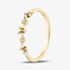 Yellow Gold Plated Sterling Silver Cubic Zirconia Flower Ring 042-60036/GP
