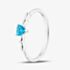 Fashionista Silver Sterling Silver Heart Shaped Blue Cubic Zirconia Ring 042-60407/SP BLUE