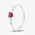 Fashionista Silver Sterling Silver Heart Shaped Dark Pink Cubic Zirconia Ring 042-60407/SP DRK PNK