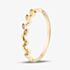 Yellow Gold Plated Sterling Silver Cubic Zirconia Leaf Ring 042-58879/GP