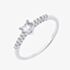 Fashionista Silver Sterling Silver Heart Cut Cubic Zirconia Shoulder Set Solitaire Ring S2112