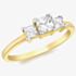 9ct Yellow Gold 3-Stone Graduated Crystal Ring 1.84.6461
