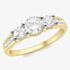 9ct Yellow Gold Three Stone Shoulder Set Ring 1.84.9389