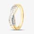 Silver Gold Plated I Love You Infinity Cross Over Ring S2268Y
