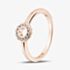 Fashionista Gold Rose Gold Tone Plated Sterling Silver Cubic Zirconia Open Circle Ring 05S2AZR649307