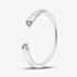 Fashionista Silver Sterling Silver Cubic Zirconia Heart Open Ring 05S2AVR518609
