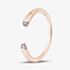 Fashionista Gold Rose Gold Tone Plated Sterling Silver Cubic Zirconia Heart Open Ring 05S2AVR518610