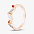 Fashionista Gold Rose Gold Tone Plated Sterling Silver Cubic Zirconia Leaf Ring 05S2AZR451407
