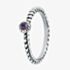 Silver And Cubic Zirconia Oxidised Purple Twist Ring R3443M